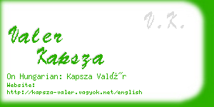 valer kapsza business card